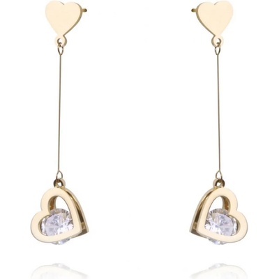 Bijutanki Позлатени Висящи Обеци - Сърца