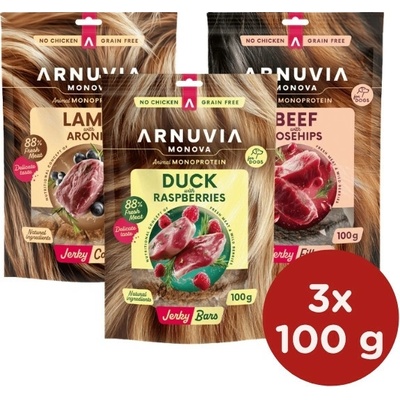 Arnuvia Monova maškrty Dog Jerky Variety Pack 3x 100 g