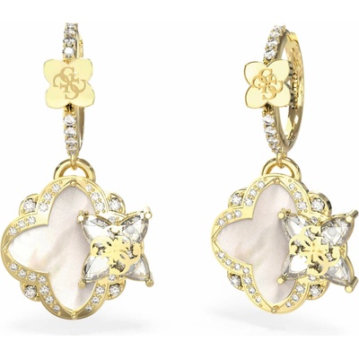 Guess Úchvatné pozlacené náušnice s přívěsky Wild Flower JUBE05583JWYGT/U