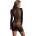 Le Désir Long Sleeve Fishnet Dress Black