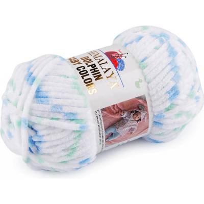 Stoklasa Pletací žinylková příze Dolphin Baby Colors 100 g Balení: 1 ks, Varianta: 2 (80409) bílá modrá 2 (80409) bílá modrá