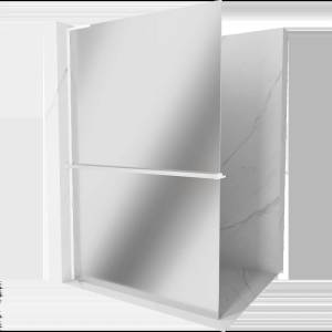 Mexen Kioto+ L Душ панел с рафт Walk-in 80 x 200 cm, огледало, бяло - 800-080-123-20-50 (800-080-123-20-50)