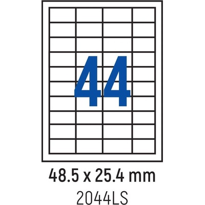 Spree Етикети лепящи 44 бр. , 48.5x25.4 мм, 100 л. , A4, кант 4 (3800884030639)
