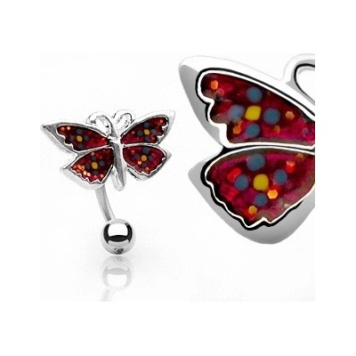 Šperky4U piercing do pupíku motýlek WP01113