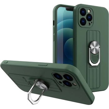 HQWear Силиконов кейс с пръстен HQWear за Apple iPhone 12 Mini, Тъмнозелен (KXG0021329)