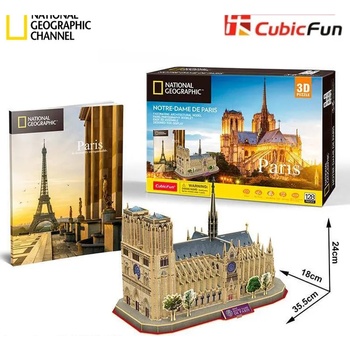 National Geographic 3D пъзел 128 части National Geographic CubicFun - Paris Notre Dame De Paris