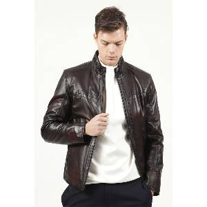 Jacket Club Мъжко яке от естествена кожа e-1097 - Тъмнокафяво #318630 (318630_Кафяво)