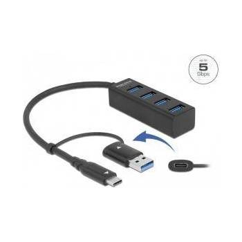 Delock USB хъб DeLock 4 x USB-A (USB 3.2 Gen 1) с USB-C/USB-A конектор (63828)