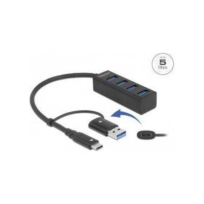 Delock USB хъб DeLock 4 x USB-A (USB 3.2 Gen 1) с USB-C/USB-A конектор (63828)