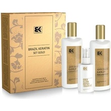 BK Brazil Keratin Gold šampón 300 ml + kondicioner 300 ml + Elixir Repair Treatment 100 ml darčeková sada