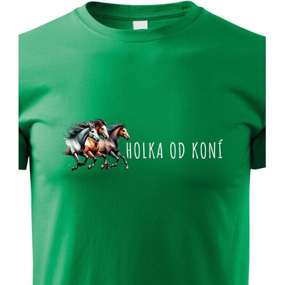 Dětské tričko Holka od koní Zelená Velikost Canvas Bezvatriko.cz 2334