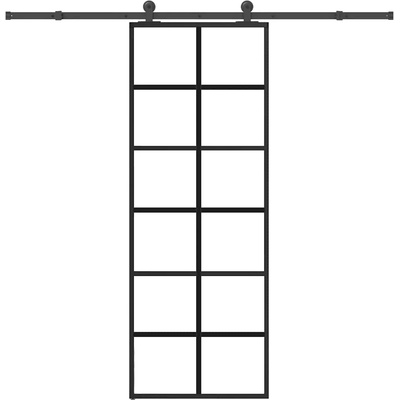 vidaXL Плъзгаща се врата с обков 76x205 см ESG стъкло и алуминий (3332842)