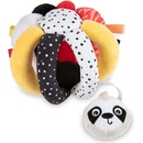 Canpol Senzorická plyšová hračka s hrkálkou a pískatkom Babies Lopta a Panda