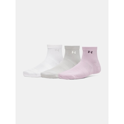 Under Armour dámske ponožky Women's Vanish 3pk Qtr Mauve Pink / Titanium / Purple Echo