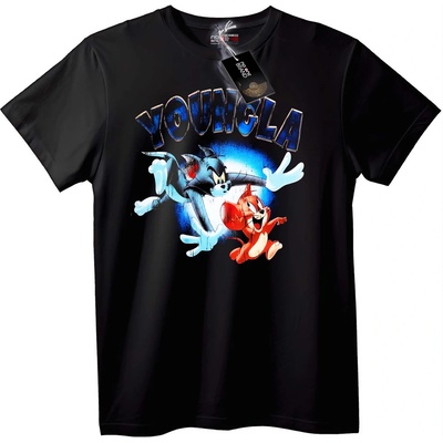 NOONEBRAND Тениска Tom & Jerry YOUNGLA - 2XL, White