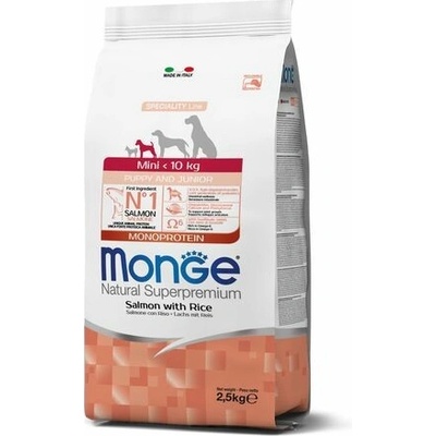 Monge Natural Superpremium Mini Puppy losos a ryža 2,5 kg