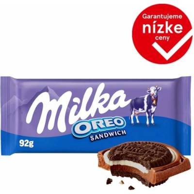 Milka Oreo Sandwich čokoláda z alpského mlieka s kakaovými sušienkami a mliečnou náplňou 92 g