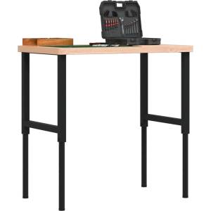 vidaXL Работна маса 100x60x(73-99, 5) см масивно дърво бук правоъгълна (3309683)