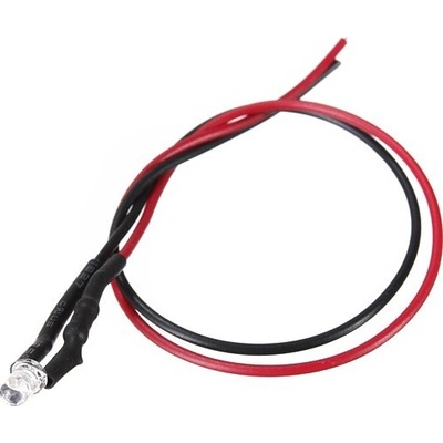 LED Dióda 3mm s rezistorom, 20cm, Teplá biela 9-12 V DC