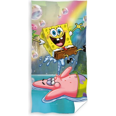 Carbotex Bavlnená osuška 70 x 140 cm Sponge Bob Vodotrysk