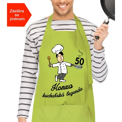 Kariban Zástěra pro muže K narozeninám Limetková Lime