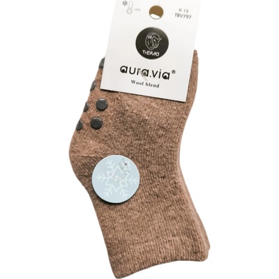 Dětské vlněné termo ponožky s vlnou Alpaka mix barev Hnědá – Zboží Mobilmania