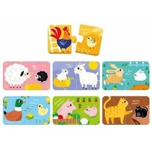 CzuCzu Farm Animals Puzzle for a pair 18m+ 7 puzzles ZA5553