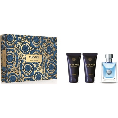 Versace Pour Homme подаръчен комплект за мъже Размер EDT 50 ml + 50 ml душ гел + 50 ml афтършейв балсам