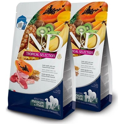 N&D Tropical Selection Dog Adult Medium & Maxi Ancestral Grain Lamb 2 x 10 kg