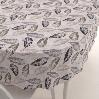 Biante Dekorační oválný ubrus PML-056 Zeleno-černé listy na béžovém 100x140cm