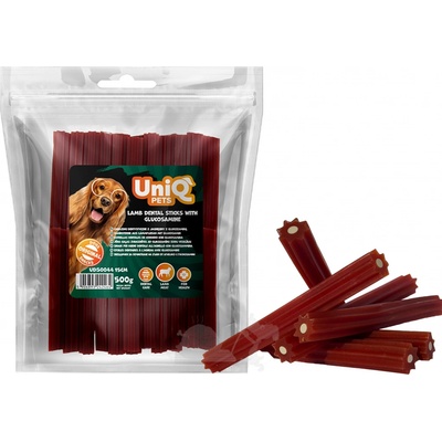 UNIQ PETS Dentální hvězdička jehněčí s glucosam.15x2cm střední plemena houževnatá 500 g