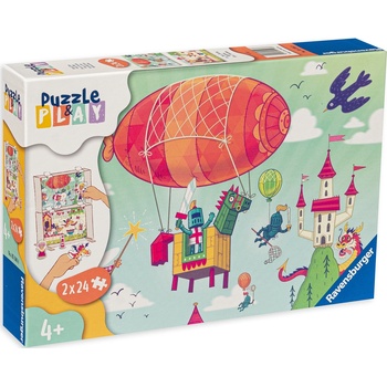 Ravensburger Пъзел-настолна игра Ravensburger от 2 х 24 части - Кралско барбекю (05596)