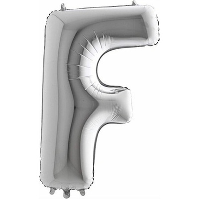 Grabo Fóliový balónek písmeno F 102 cm barevné varianty Stříbrná