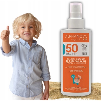 Alphanova Sun Filtr Slnečný sprej pre deti SPF50 125 g