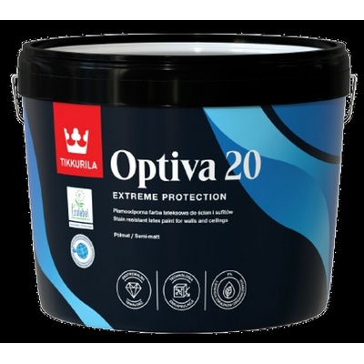 Tikkurila OPTIVA 20 SEMI MATT - Polomatná umývateľná farba TVT F497 - paper 9 l