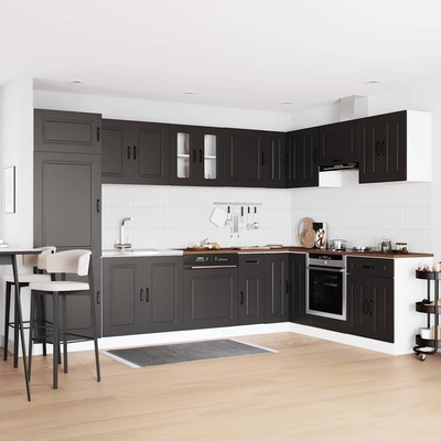 vidaXL Кухненски шкаф Kalmar Черно 80 x 46 x 81, 5 см Инженерно дърво (3315002)