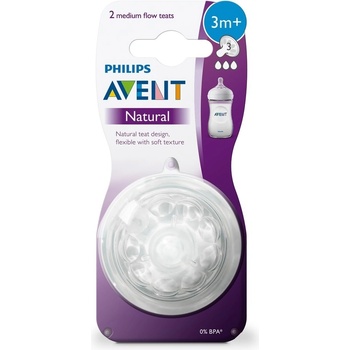 Avent natural střední průtok 2 ks bílá
