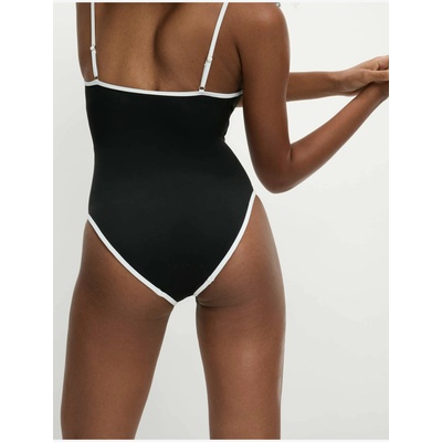 Marks & Spencer Бански костюм с контрастна украса и квадратно деколте Marks & Spencer черен Marks & Spencer | Cheren | ЖЕНИ | XXL