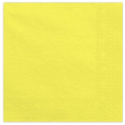 Party Deco Polsko Papírové ubrousky žluté 33x33 cm 20 ks