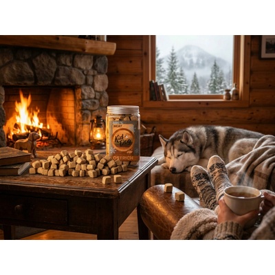 KidDog SUPER PREMIUM 100% MEAT CUBES pštrosie mäso sušené mrazom 100 g