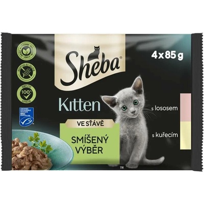Sheba Kitten losos a kuřecí 4 x 85 g