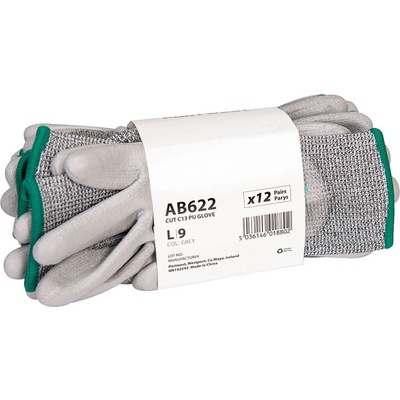 Portwest Ръкавици PORTWEST AB622 / C13 PU Essential, устойчиви на порязване, 12 броя в опаковка - сиви XXL (AB622G7RXXL)