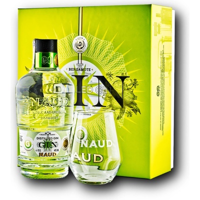 NAUD Gin 44% 0.7 l (dárkové balení s 1 sklenice)