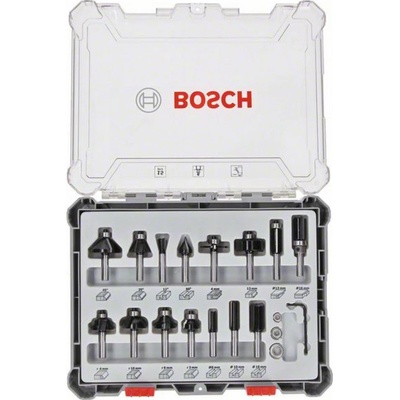Sada fréz, stopka 6 mm, 15 kusov Bosch Accessories 2607017471