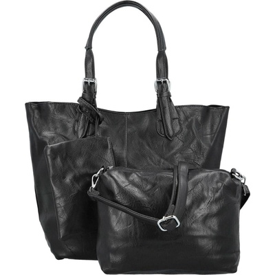 Trendy dámský koženkový set kabelek Catia černý