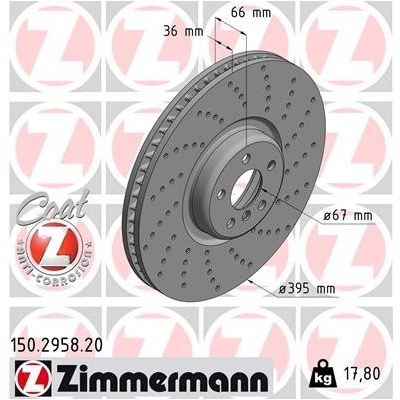 ZIMMERMANN Brzdový kotúč 150295820