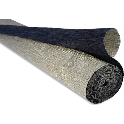 Italský krepový papír Cartotecnica Rossi 180g (50 x 250cm) -dvojbarevný - metalická-stříbrná 802/7