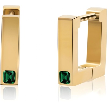 HARAHU Обеците ma-21756 - Златна / Зелена kp21756 (ma-21756)