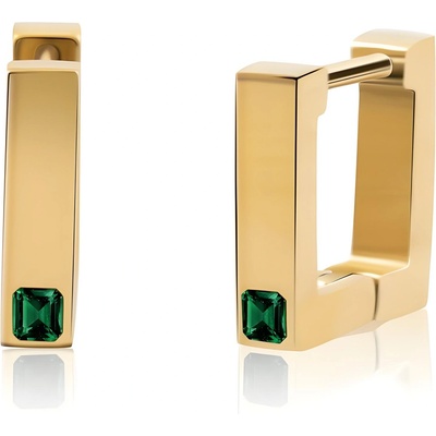 HARAHU Обеците ma-21756 - Златна / Зелена kp21756 (ma-21756)