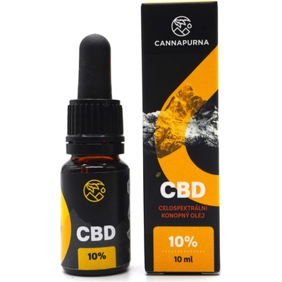 Cannapurna CBD olej CBD kvapky 10% full spectrum 10 ml príchuť konopná 2 + 1